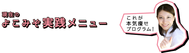 現在のよこみぞ実践メニュー